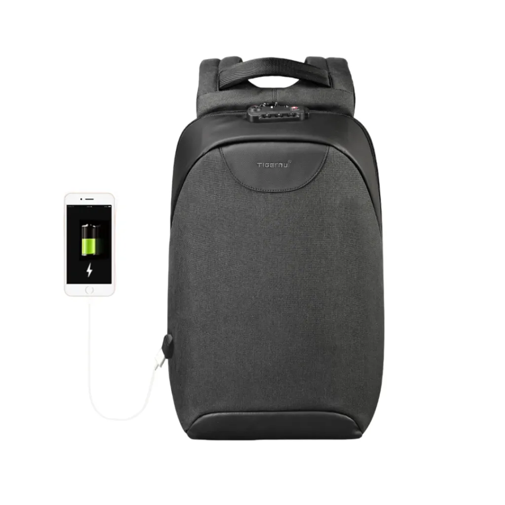 [T-B3611B] Tigernu Trend Line – Mochila Impermeable con candado TSA para Laptop 15.6" (Black)