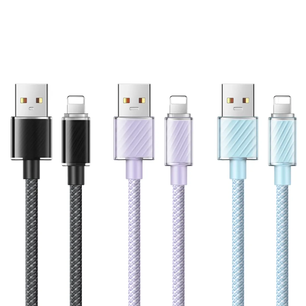 Cable Lightning Mcdodo Transparente 3A Nylon Trenzado 1.2m