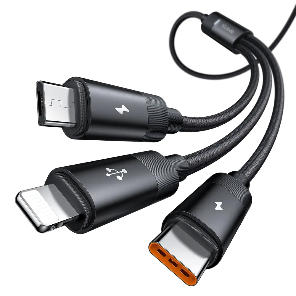[CA-5790] Cable 3 en 1 Mcdodo USB-A a USB-C Lightning Micro USB 3.5A