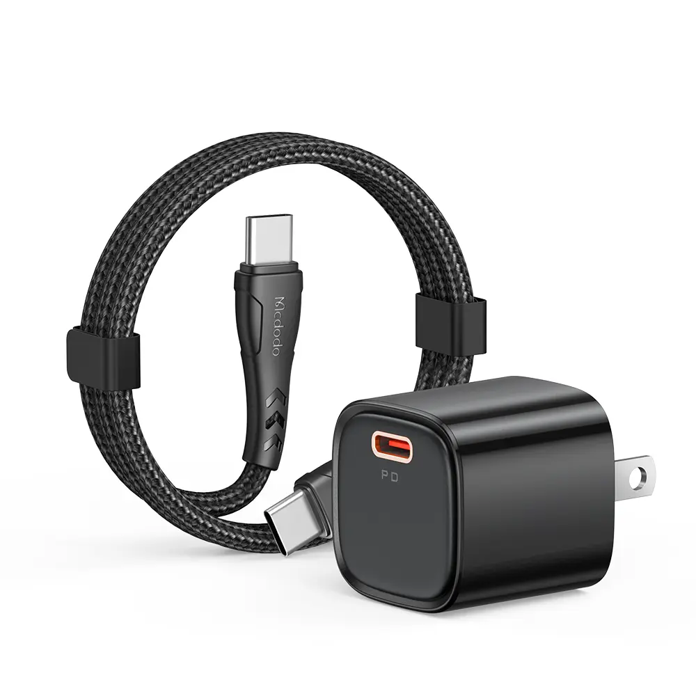 [CH-4003] Kit Cargador Rápido PD 20W Mcdodo + Cable USB-C a Lightning 1,2 m (EE. UU.) (USB A / USB C)